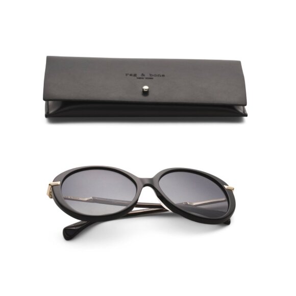 RAG BONE Dark Grey 56mm Round Sunglasses